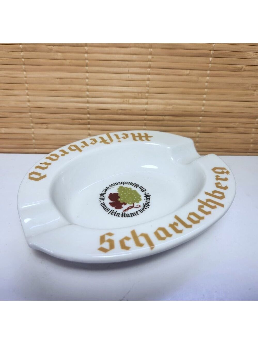 Scharlachberg Meisterbrand German Brandy Ashtray Königszelt Vintage Barware 1930